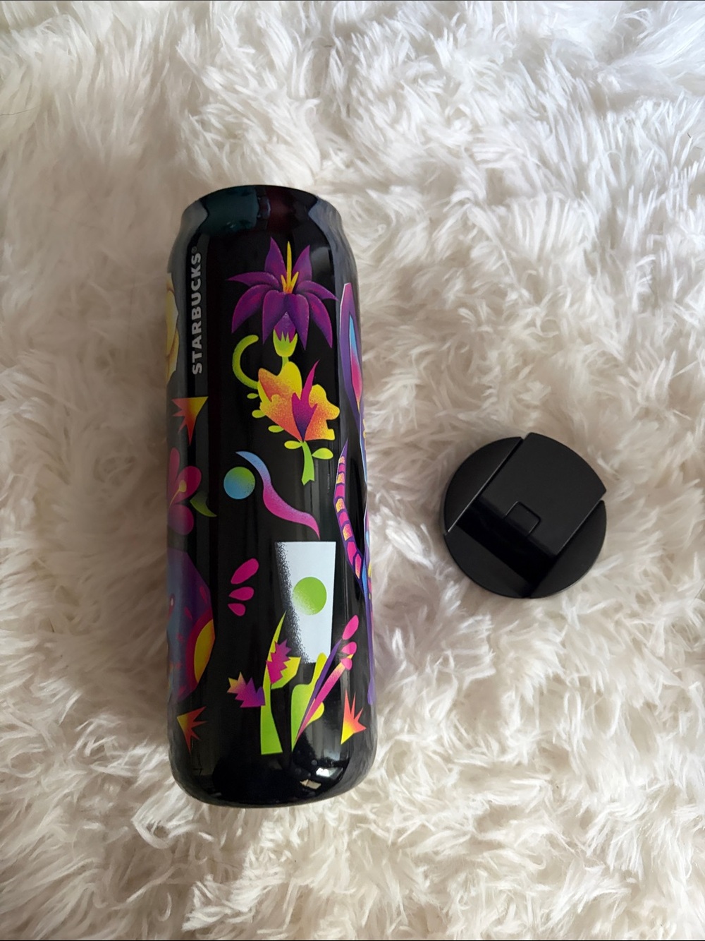 Travel Tumbler with Floral Design